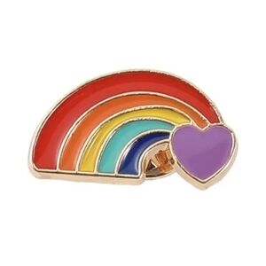 🌈 Pin Rainbow & Lavender Heart
